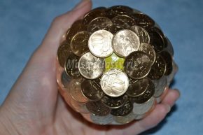 Делаем денежное дерево из монет своими руками