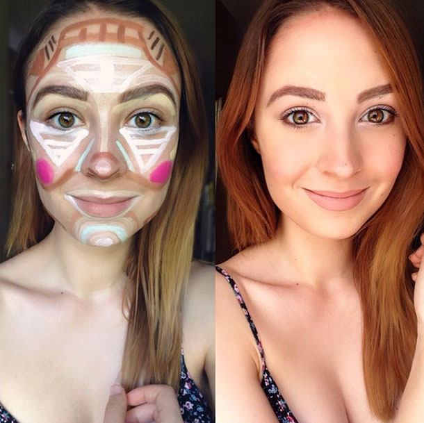multi_masking_clown_contouring_makeup_baking_weird_beauty_trends